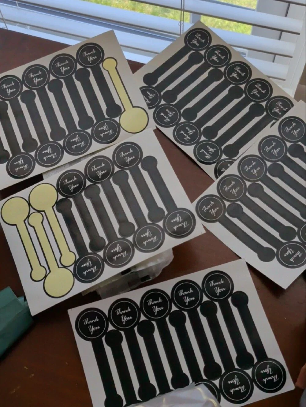 Black and Gold 'Thank You' Sticker Seals - Party Favor Labels x28